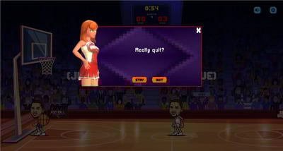 Main menu or character selection screen from BasketBros.